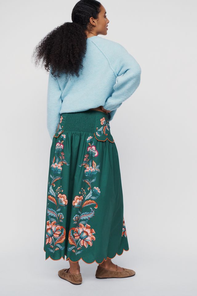 Farm Rio Garden 100% Cotton Maxi Skirt #4