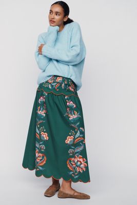 Farm Rio Garden 100% Cotton Maxi Skirt