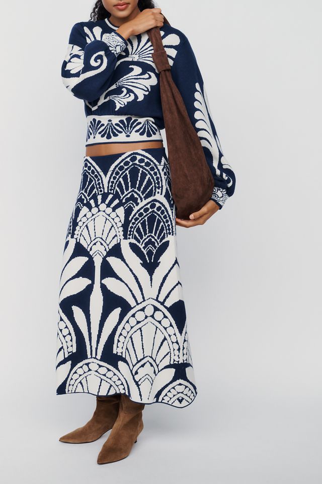Farm Rio Knit Jacquard Skirt #1