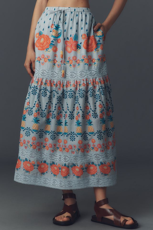 Farm Rio Tropical Delicacy Maxi Skirt #1