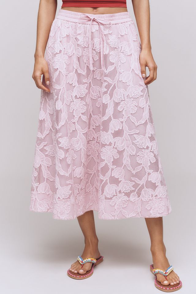Essentiel Antwerp Heast Lace Midi Skirt | Anthropologie