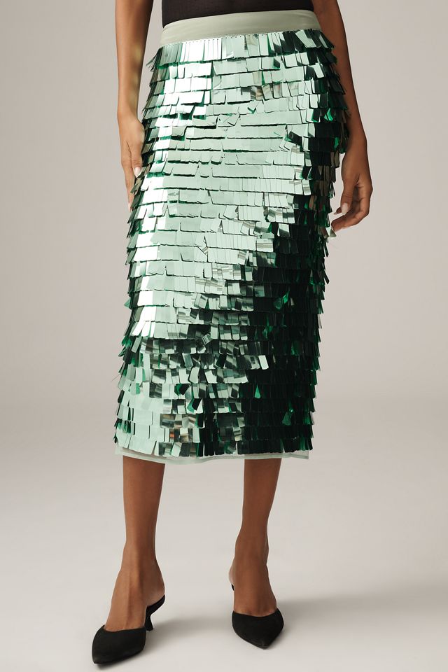 Essentiel Antwerp Ihoed Sequin Pencil Midi Skirt #1