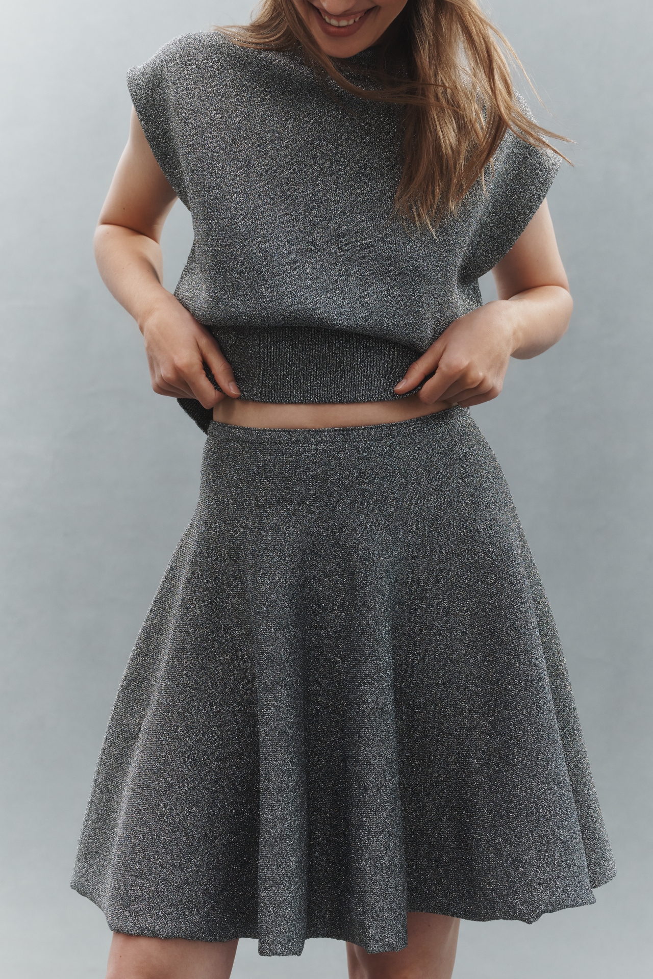 Essentiel Antwerp Icing Knit Flared Mini Skirt