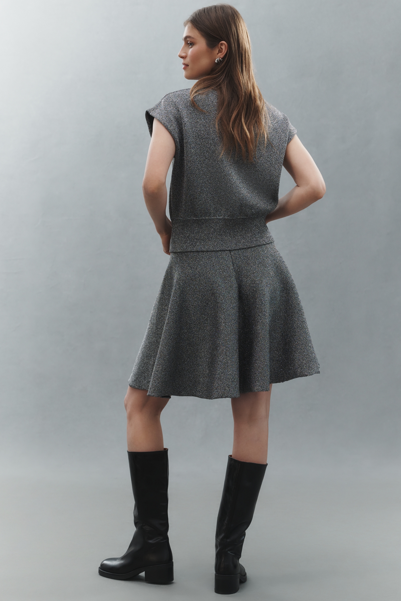 Essentiel Antwerp Icing Knit Flared Mini Skirt