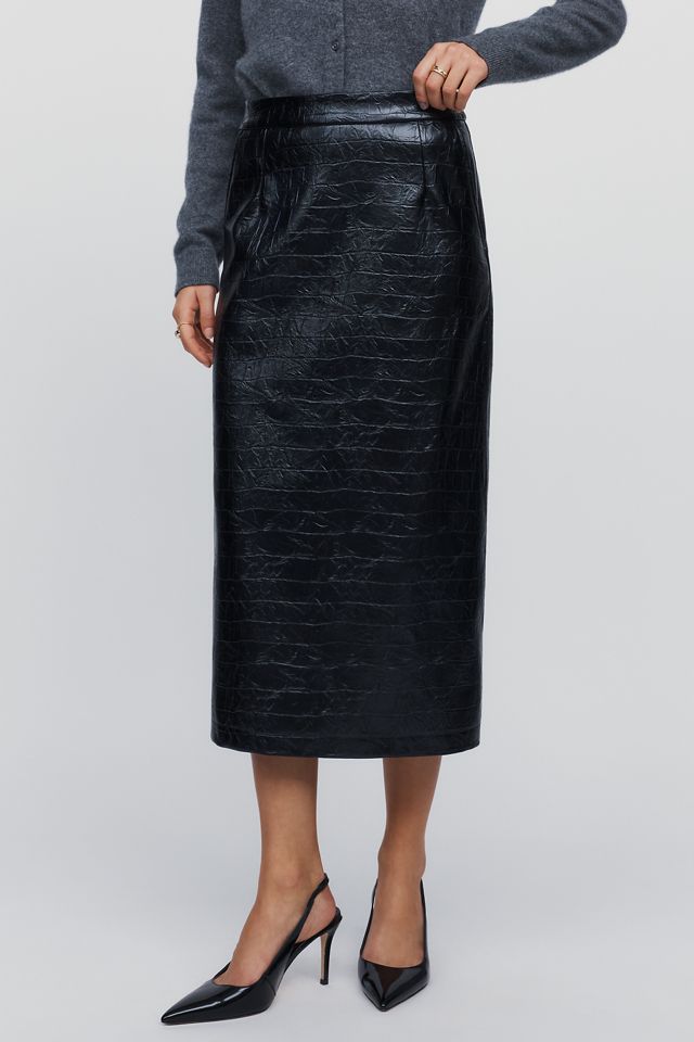 Essentiel Antwerp Faux Leather Midi Skirt #1
