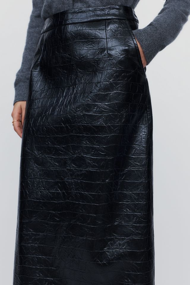 Essentiel Antwerp Faux Leather Midi Skirt #3