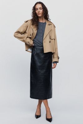 Essentiel Antwerp Faux Leather Midi Skirt