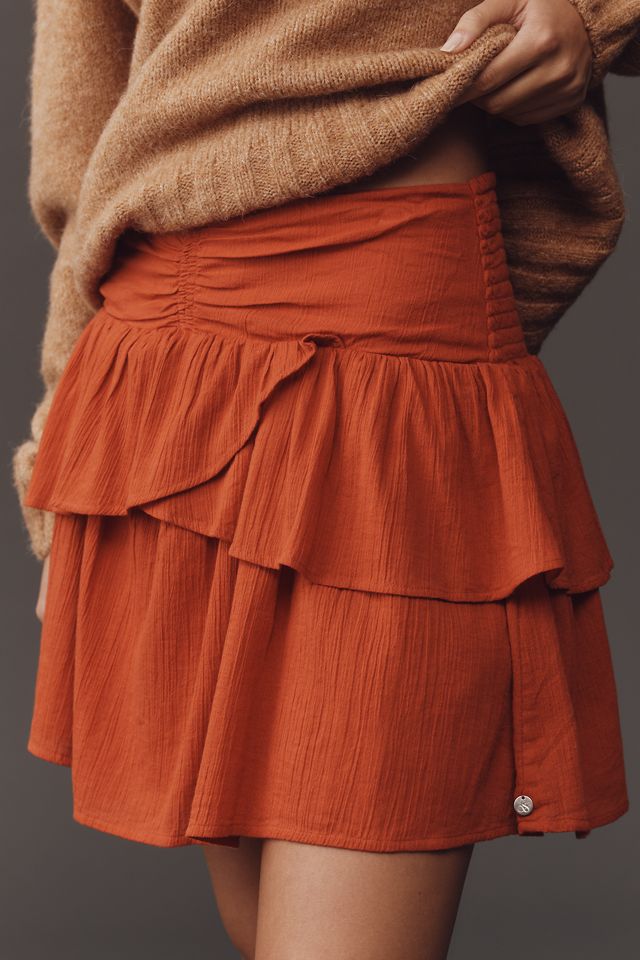 Scotch & Soda Crinkle Gauze Tiered Mini Skirt #1