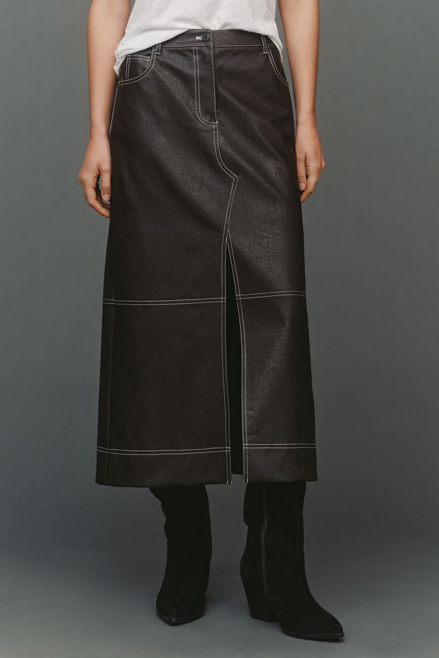 Scotch & Soda Faux-Leather Midi Skirt #2
