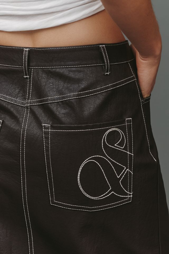 Scotch & Soda Faux-Leather Midi Skirt #5