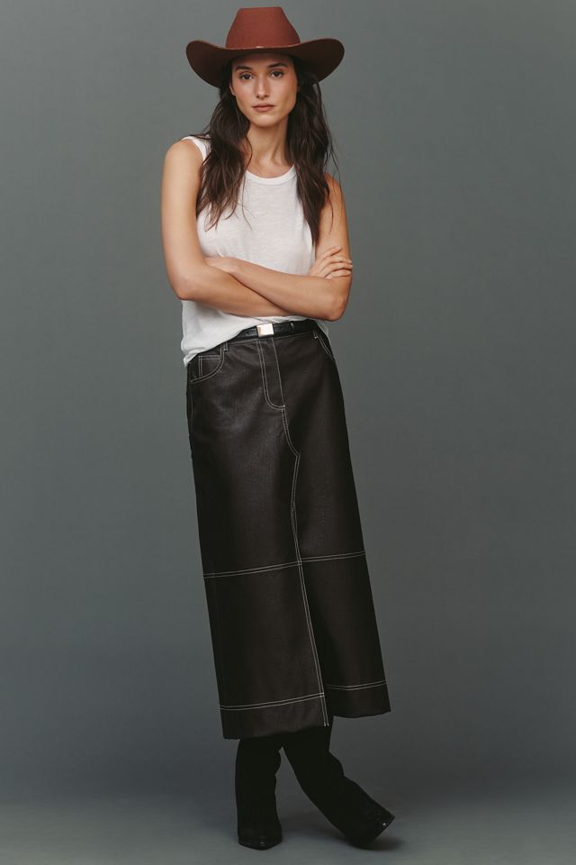 Scotch & Soda Faux-Leather Midi Skirt #1