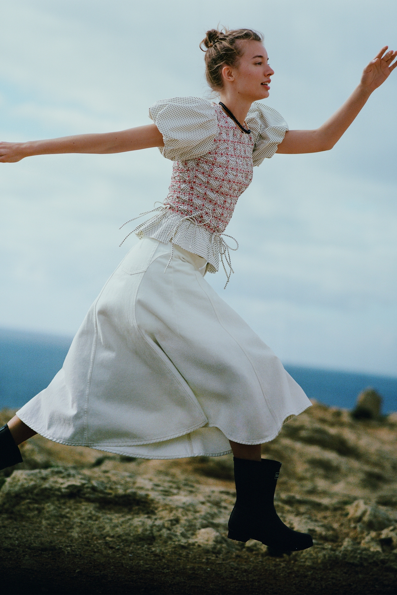 Scotch & Soda Cotton Denim Maxi Skirt