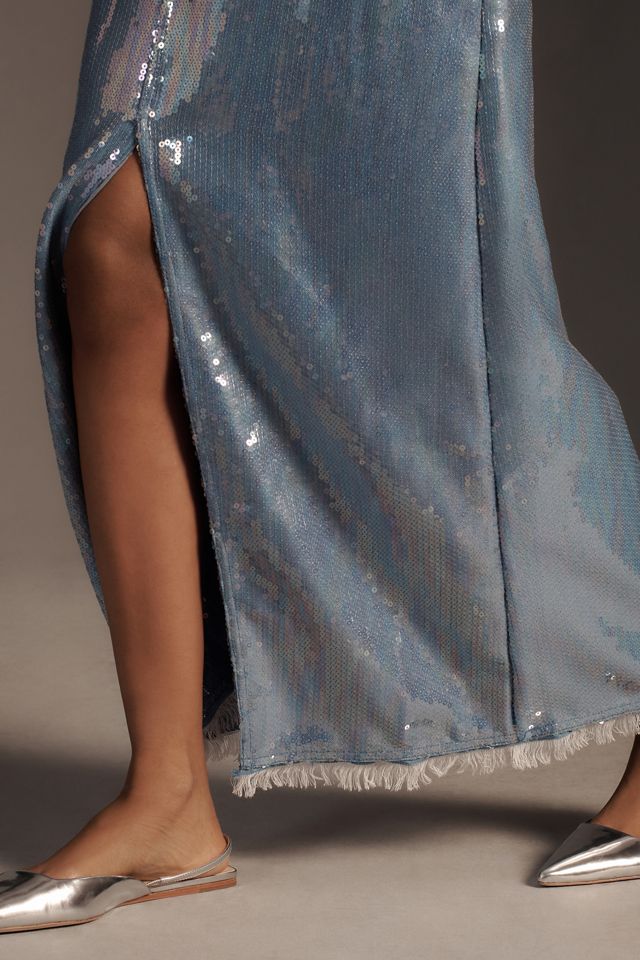 Pilcro Sequin Denim Maxi Skirt #2