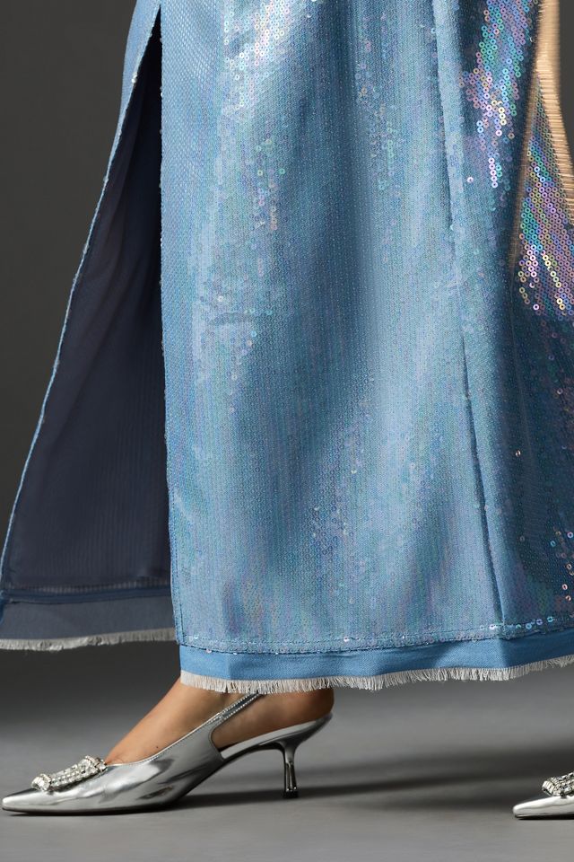 Pilcro Sequin Denim Maxi Skirt #6