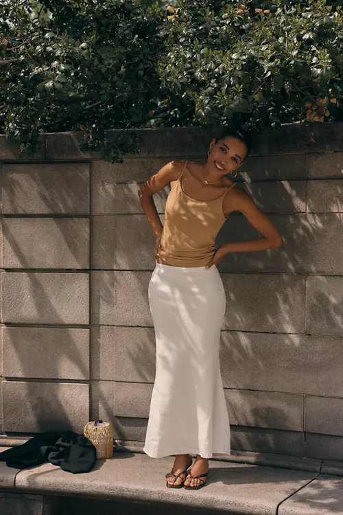 Tilda Maxi Slip Skirt: Linen Edition