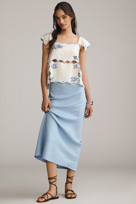The Tilda Maxi Slip Skirt: Linen Edition product page
