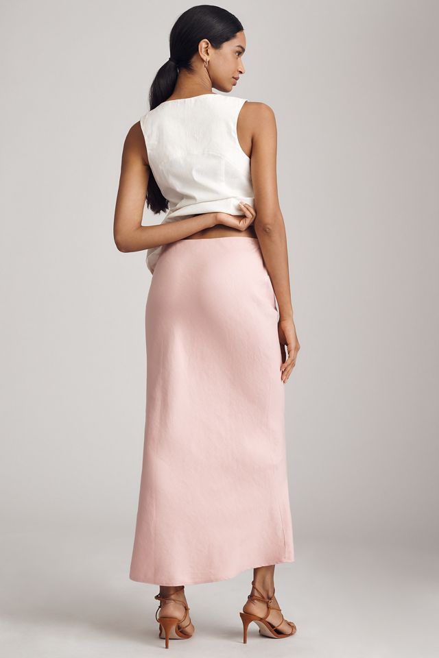 The Tilda Linen-Blend Slip Skirt