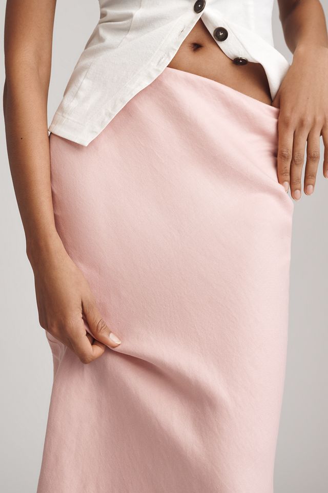 The Tilda Linen-Blend Slip Skirt