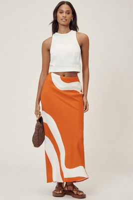 Shop By Anthropologie The Tilda Maxi Slip Skirt: Linen Edition