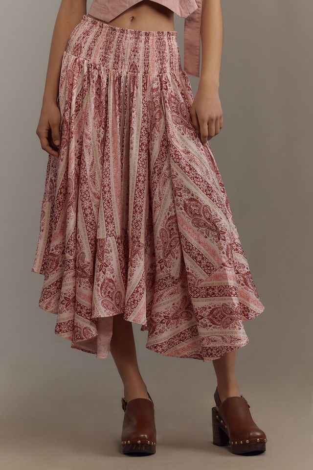 Jupe Asymétrique Taille Smockée By Anthropologie #2