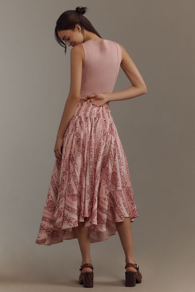 Jupe Asymétrique Taille Smockée By Anthropologie #1