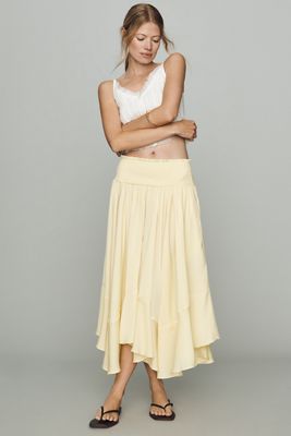 By Anthropologie Winslow Handkerchief Hem Midi Skirt 