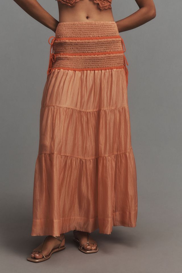Falda Larga con Capas y Lazos Laterales Transparente de By Anthropologie #1