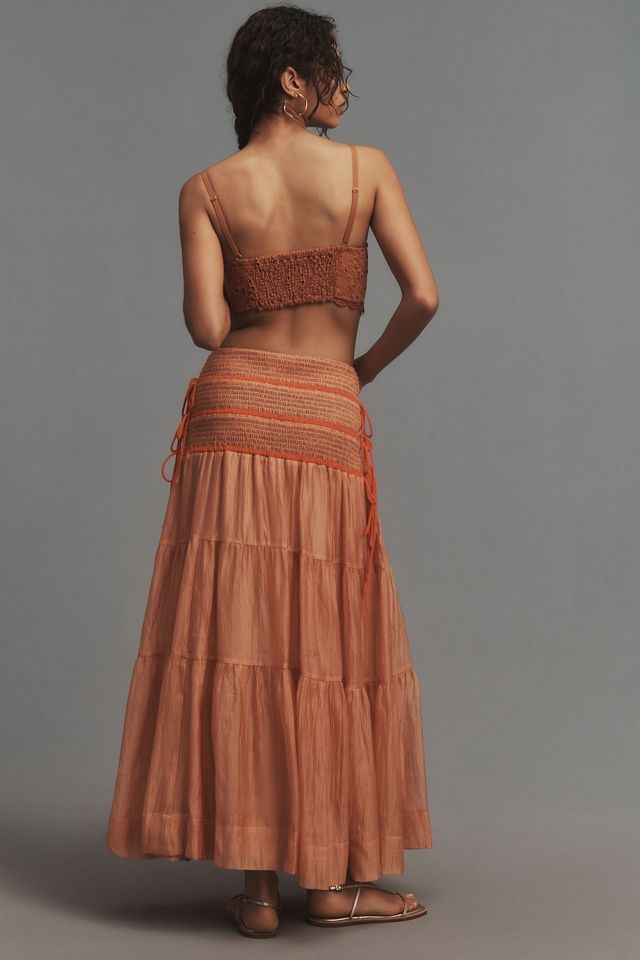 Falda Larga con Capas y Lazos Laterales Transparente de By Anthropologie #3