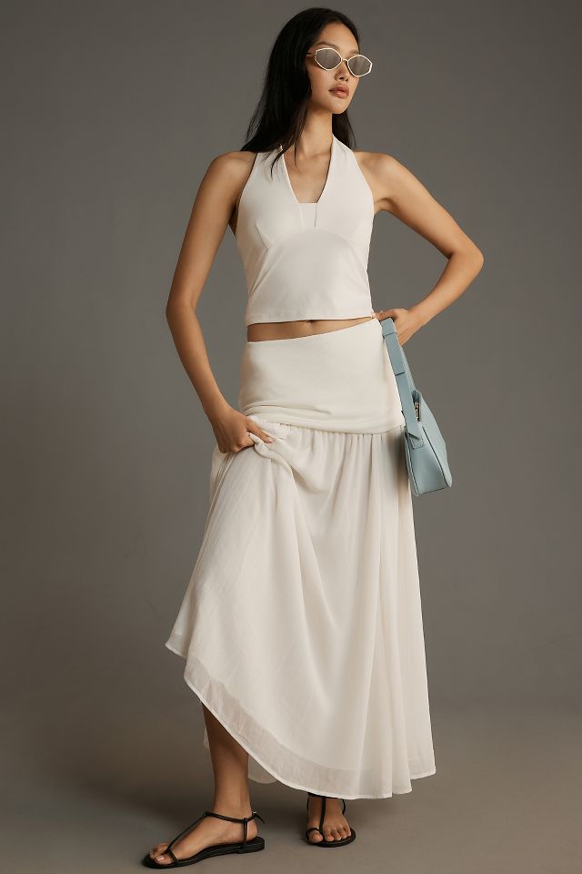 By Anthropologie Dropped Yoke-Waist Maxi Skirt | Anthropologie