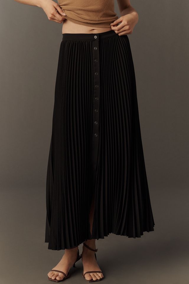 Maeve Pleated Button-Front Maxi Skirt #2