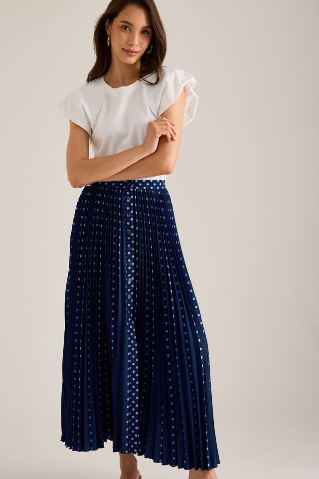 Maeve Pleated Button-Front Maxi Skirt #6