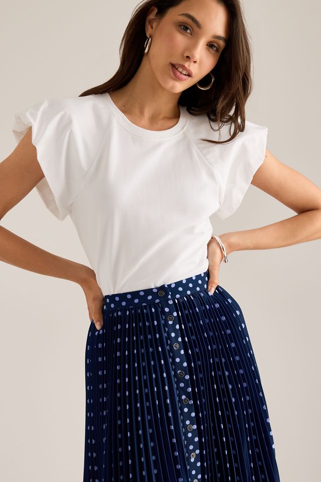 Maeve Pleated Button-Front Maxi Skirt #7