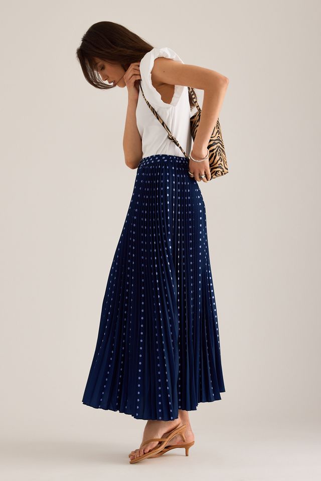 Maeve Pleated Button-Front Maxi Skirt #8