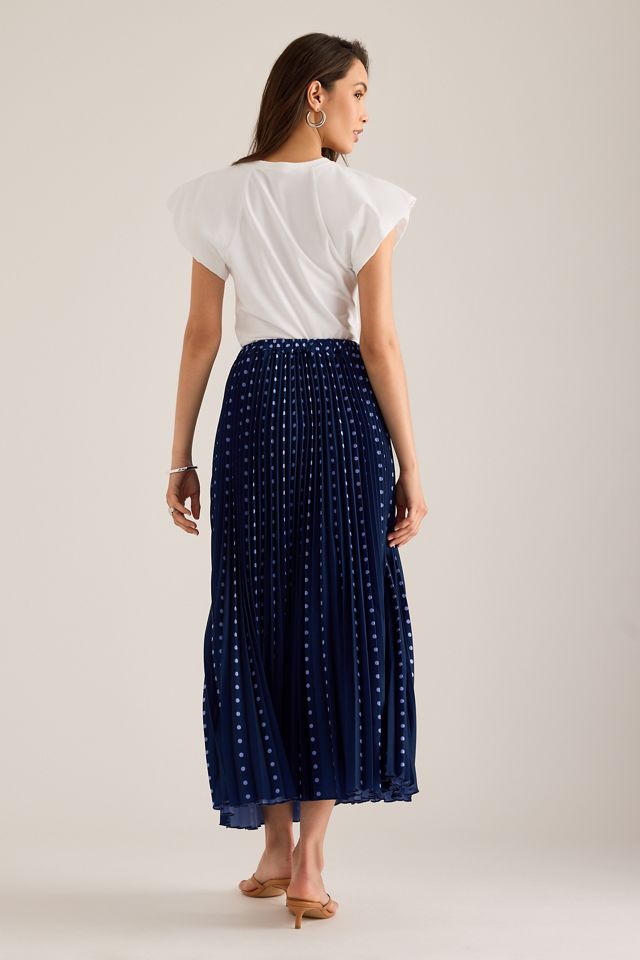 Maeve Pleated Button-Front Maxi Skirt #9