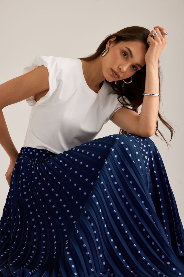 Maeve Pleated Button-Front Maxi Skirt #4