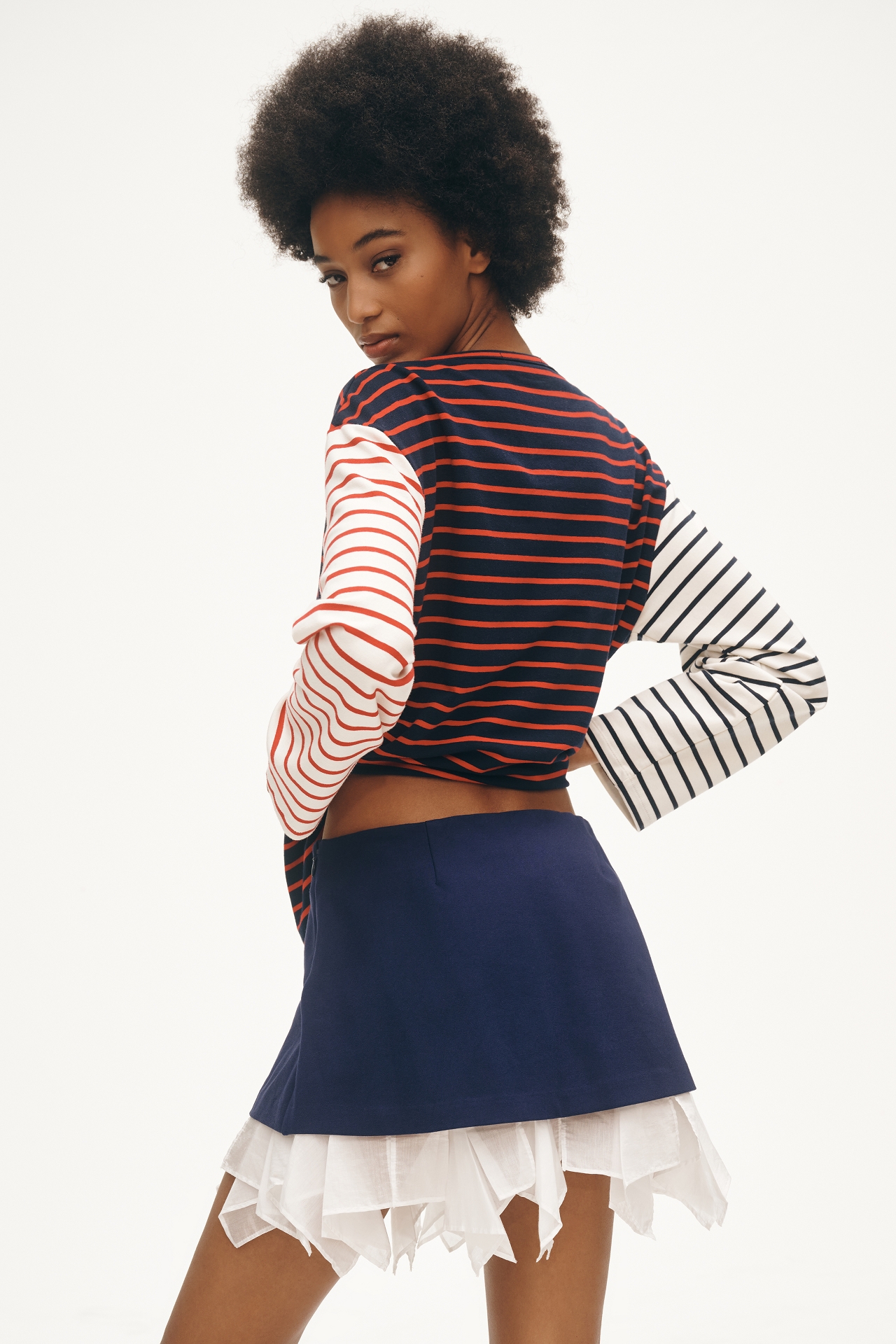 Maeve Sporty Stripe Micro Mini Skirt