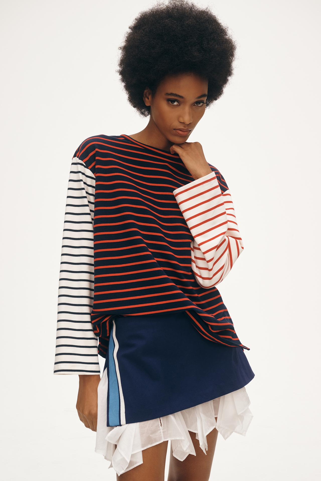 Maeve Sporty Stripe Micro Mini Skirt