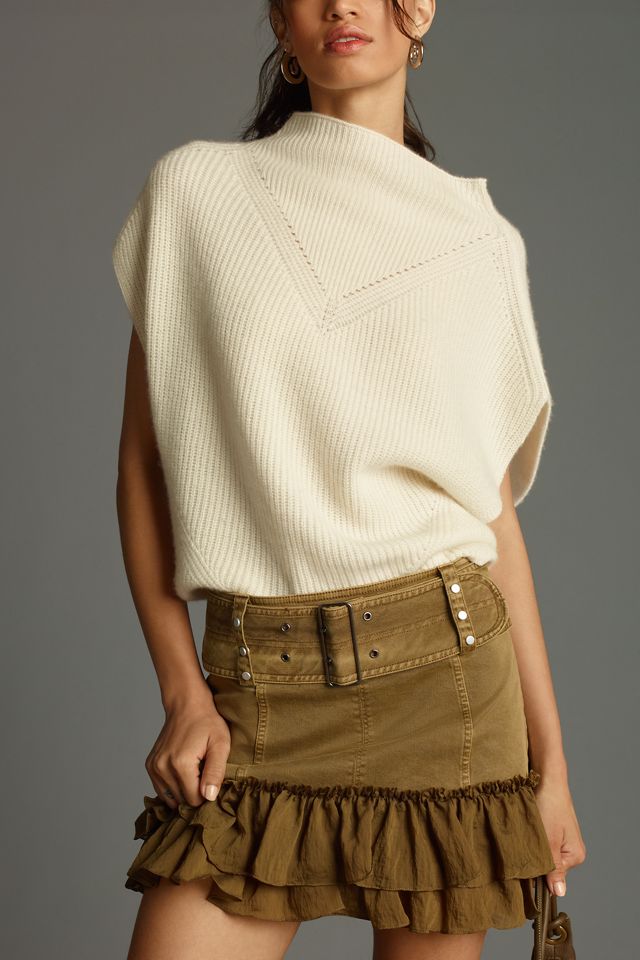 Pilcro Belted Yoke Ruffled Mini Skirt #3