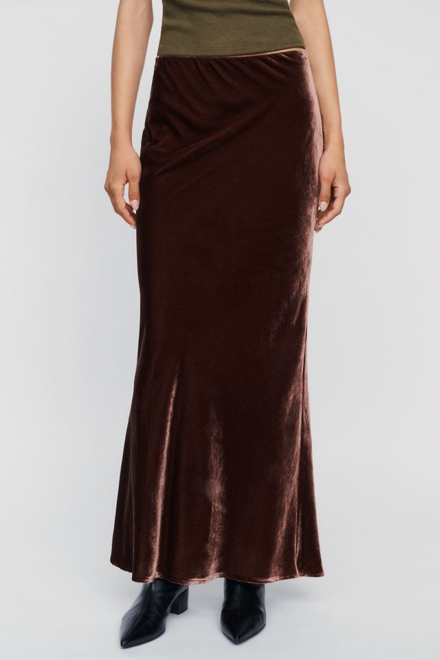 By Anthropologie Tilda Velvet Slip Maxi Skirt  #1