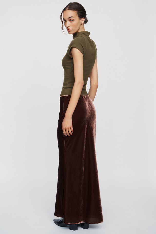 By Anthropologie Tilda Velvet Slip Maxi Skirt  #2