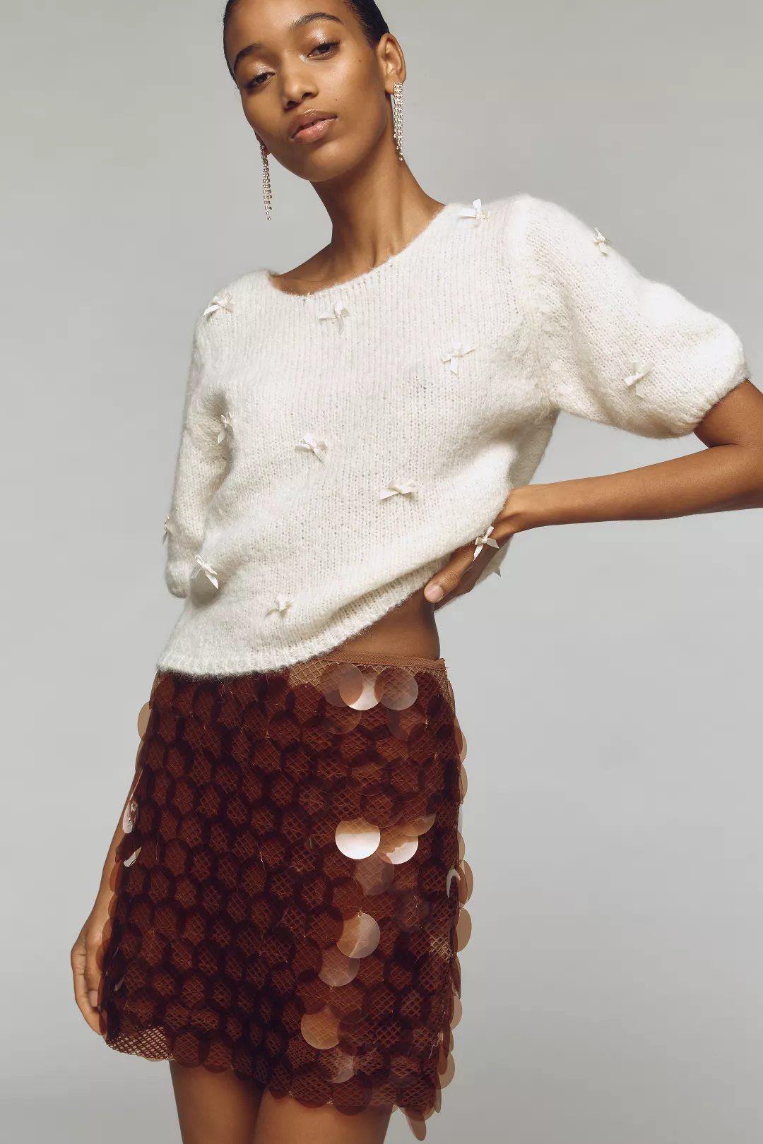 Anthropologie Maeve Sequin Mini Skirt