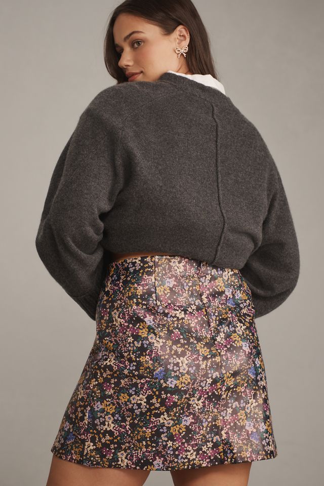 Maeve Faux-Leather Side-Slit Micro Mini Skirt | Anthropologie