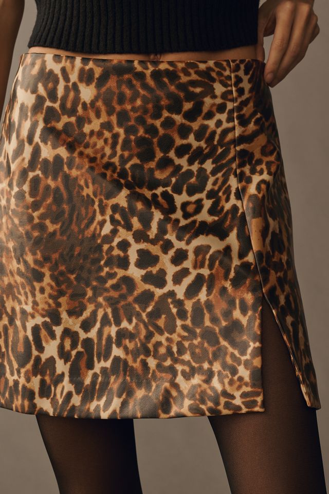 Maeve Kunstleder-Minirock mit seitlichem Schlitz #3