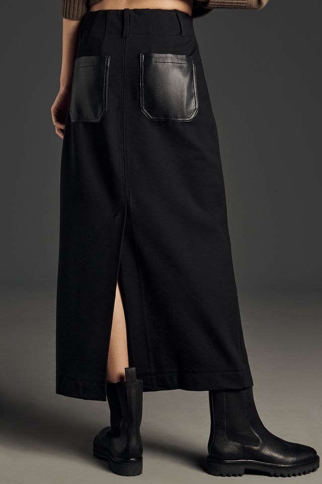 The Colette Maxi Skirt by Maeve: Faux-Leather Pocket Edition #2