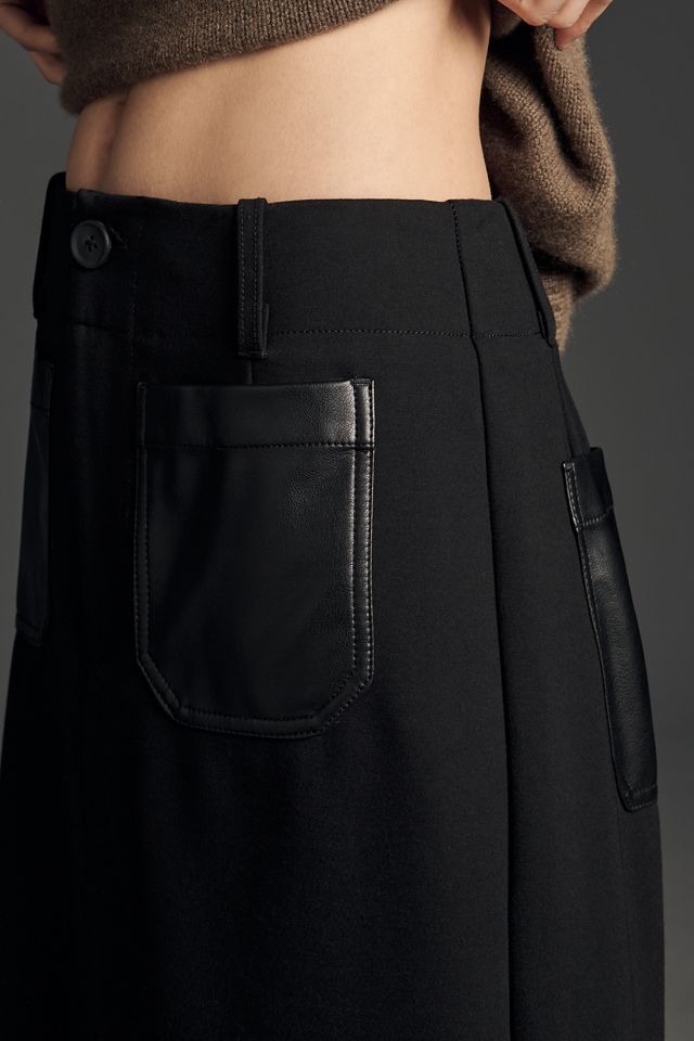 The Colette Maxi Skirt by Maeve: Faux-Leather Pocket Edition #3