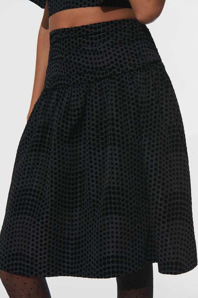 Maeve Taffeta Dot Midi Skirt #3