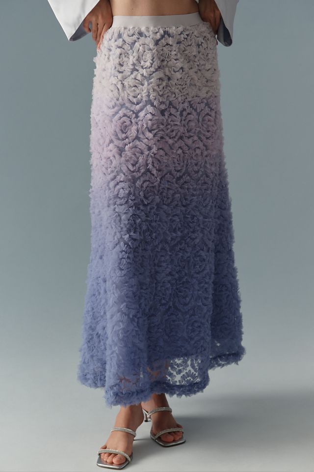 By Anthropologie Ombre Scattered Tulle Midi Skirt #2