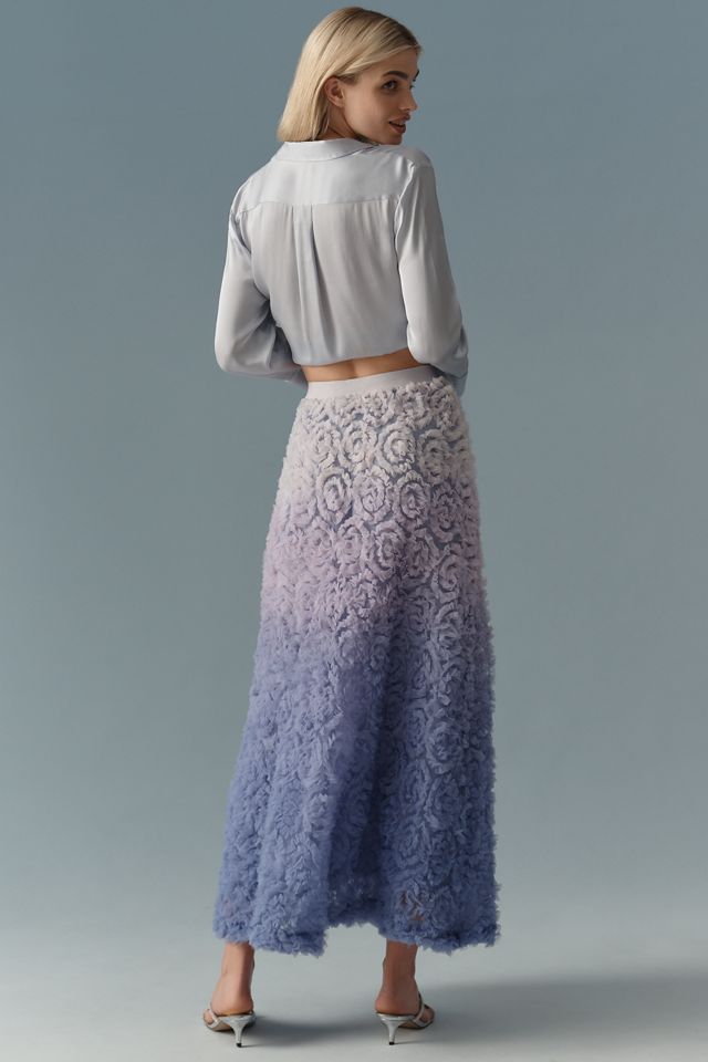 By Anthropologie Ombre Scattered Tulle Midi Skirt #1
