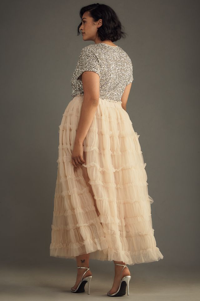 By Anthropologie Shirred Tulle Maxi Skirt #6