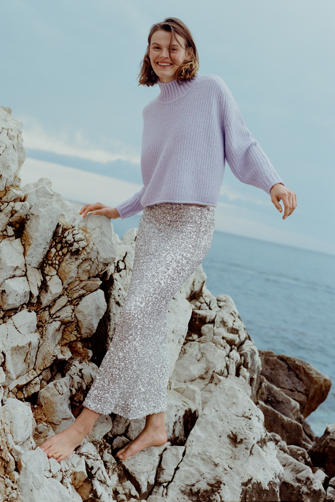 The Tilda Sequin Maxi Slip Skirt